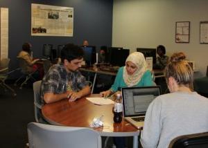 Students working in the Writing Center.